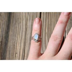 Engagement ring Moonstone sterling silver ring American made